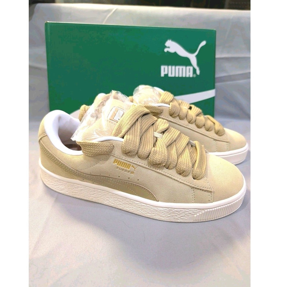 Puma Suede XL Putty Warm White Sneakers Womens 9 Mens 7.5 Chunky‎ Y2K 397648-05